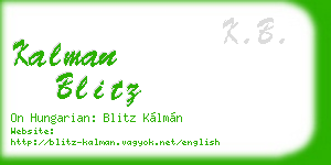 kalman blitz business card