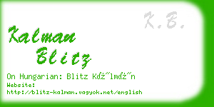 kalman blitz business card